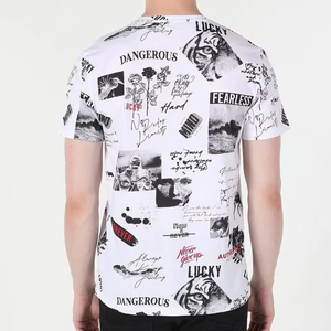 T-shirts Streetwear 100% Coton Biologique Imprimés à l'Écran, Style Décontracté avec Sérigraphie, Épaules Tombantes, Coupe Oversize - Product Image 4
