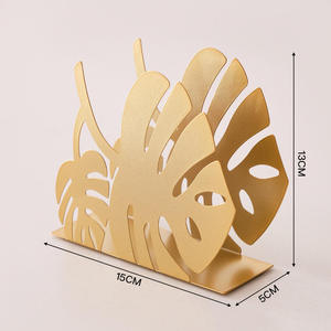 Porta Servilletas de Hierro Estampado con Diseño de Planta Dorada para Decoración de Restaurantes, Artesanía en Metal - Product Image 2