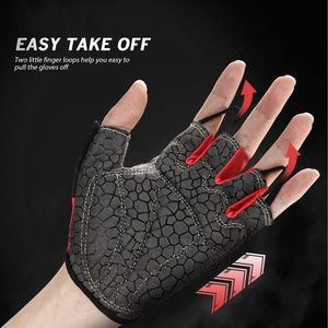 Guantes de ciclismo al por mayor para hombre y mujer, compatibles con pantalla táctil, a prueba de viento, guantes de ciclismo de medio dedo. - Product Image 3