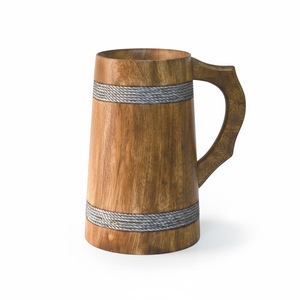 Eco-Friendly Polished Wooden Viking <b>Mug</b> with Hand Carved Engraving and Animal Design-Valentine's Day & Halloween Gift - Product Image 4
