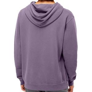 เสื้อฮู้ดดี้ผู้หญิงสไตล์วินเทจสีม่วงฟอกย้อม  ผ้าคอตตอนฟลีซหนานุ่ม พิมพ์โลโก้ได้ตามต้องการ ทรงโอเวอร์ไซส์ - Product Image 3