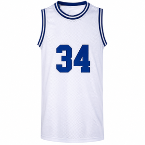 Maillot de basket blanc, maillot de basket vierge, maillot de basket personnalisé, modèle de maillot de basket sans manches en mesh, maillot de sport blanc - Product Image 2
