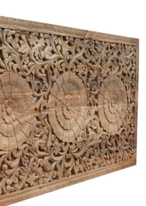 หัวเตียงไม้มะม่วงแกะสลักโบราณจากอินเดีย ทำด้วยมือ แข็งแรง ทนทาน ใช้ตกแต่งผนังบ้านได้ - Product Image 3