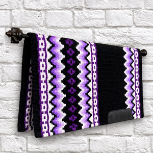 Blue <b>Aztec</b> Pattern Western Wool Saddle Blanket Pad Custom Horse Saddle Pad <b>Fleece</b> Lined Equestrian Show Saddle Blanket Pad - Product Image 5
