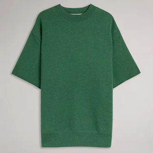 เสื้อยืดคอกลมทรงหลวมสไตล์จีน ผ้าคอตตอน 100% สำหรับผู้ชาย  ปักโลโก้ได้ตามต้องการ  ผ้าถักคุณภาพสูง สีพื้น หรูหรา - Product Image 3