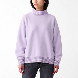 Pull molletonné oversize à col montant pour femme, en mélange de coton brossé de qualité supérieure, vêtement décontracté et confortable, fabricant - Product Image 1