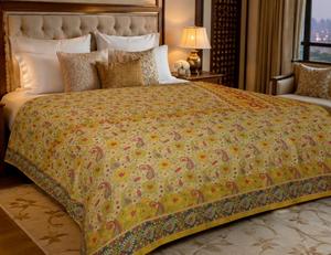 Wholesale Handmade Cotton Kantha <b>Quilt</b> King Queen Size Reversible Bedspread Indian Block Print <b>Quilt</b> Lightweight <b>Bedding</b> Blanket - Product Image 4