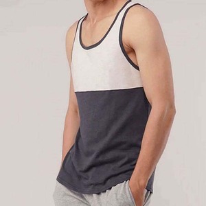 เสื้อกล้ามผู้ชายคอโอ ทรงสปอร์ต ผ้าถักเนื้อฝ้าย ระบายอากาศดี ดีไซน์เรียบง่าย สีสันตัดกัน เหมาะสำหรับออกกำลังกายและสวมใส่ลำลอง - Product Image 2