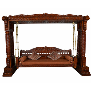 Compre columpio tradicional de madera de teca india, columpio interior de madera de teca india tradicional, columpio/jhoola de madera de estilo indio real y moderno en oferta - Product Image 1