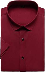 Custom Logo <b>Half</b> Sleeve Dress <b>Shirt</b> Men's Professional Office Uniform Poplin Breathable <b>Button</b> Up Smart Business Casual Premium - Product Image 3