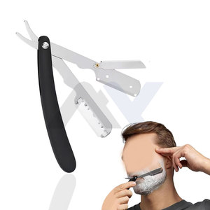 Barber Straight Razor Facial Hair Shaving Folding Beauty Shaver <b>Men</b> Women Blades for Smooth Precise Salon Style Shaves - Product Image 1