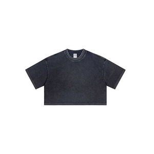 Camiseta Corta Vintage para Mujer, Estilo Veraniego, Lavado Ácido, de Alta Calidad - Product Image 4