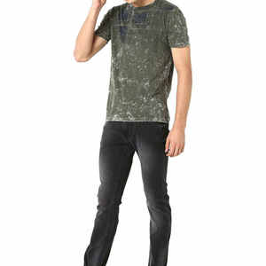 Custom Men's Acid Wash Vintage Cotton T-Shirt Retro <b>Distressed</b> Streetwear Oversized Blank Short Sleeve Mineral Wash Tee <b>Tops</b> - Product Image 5