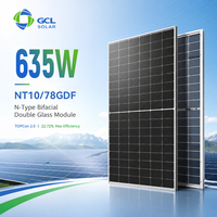 Panneau solaire bifacial double vitrage GCL NT10 78GDF N Type TOPCon 635W en stock pour projets commerciaux sur toits