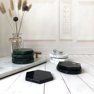 Eco Friendly Marble <b>Table</b> <b>Coaster</b> Set for Home Restaurant Cafe and Hotel Use Elegant Decorative Drink Mats Available For Sale - Product Image 3