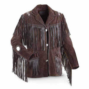 Wholesale Top Quality Men's Cowboy <b>Jacket</b> Western Fringed <b>Suede</b> Leather Coat Unisex Cowboy <b>Jacket</b> - Product Image 1