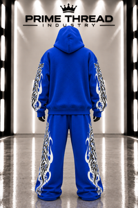 Ensemble de survêtement personnalisé pour homme avec motif tête de mort, sweat à capuche oversize et pantalon de survêtement ample à jambes larges, style streetwear, deux pièces - Product Image 2