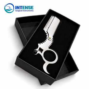 Ciseaux de barbier professionnels pour salon, manche de rasoir, coupe de cheveux, rasage de barbe, shavette avec boîte cadeau - Product Image 1