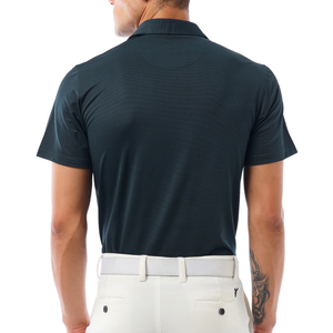 Chemise décontractée pour homme, coupe droite, en coton 100% tricoté, respirante, à manches courtes boutonnées, 180g, teinte en fil, idéale pour le golf, personnalisable, vente en gros ODM - Product Image 6