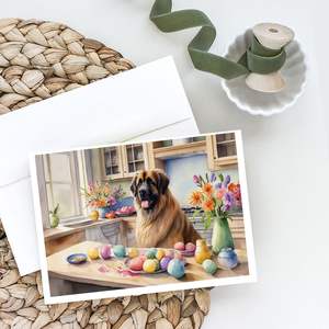 Whimsical Easter Leonberger Tarjetas de felicitación Paquete de 8 tarjetas de nota A7 en blanco con sobres Tamaño 5x7 para escritura de notas decorativas - Product Image 2