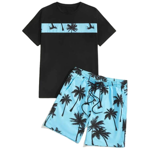 Wholesale Blank Custom Shorts <b>Sets</b> Men Streetwear 2 Pieces Custom Logo Summer Sportswear Shirt and Shorts <b>Set</b> for Men - Product Image 1