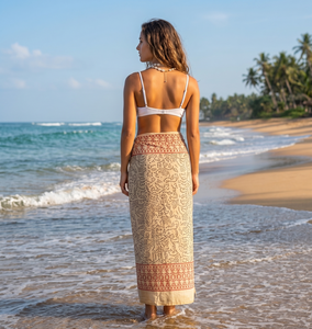 Sarong en coton indien imprimé à la main en gros, paréo de plage de créateur pour femme, tenue de villégiature, sarong pareo fait main - Product Image 3