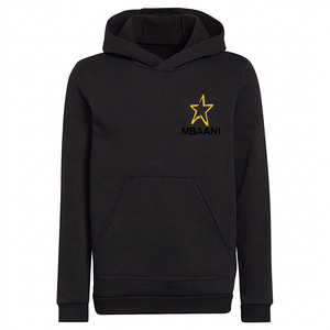 Sweat-shirt à capuche noir pour homme Mbaani, coupe classique, en molleton de coton, avec poche avant, logo étoile, vêtement décontracté pour l'automne - Product Image 6