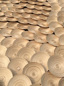 จานไม้ไผ่ทำมือ-ธรรมชาติเกรดอาหาร-เหมาะสำหรับบ้านโรงแรมใช้ในการจัดเลี้ยง/คุณลิมา - Product Image 6