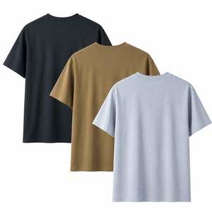 T-shirt surdimensionné en coton teint à la main pour homme, coupe décontractée, manches courtes, col rond, streetwear, été - Product Image 2