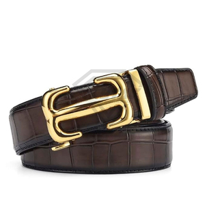 Cinturón de Cuero de Cocodrilo Genuino Personalizado de Primera Calidad para Hombre, Hebilla Automática de Acero de Lujo, Resistente y Duradero, Cinturón Casual de Vestir - Product Image 4