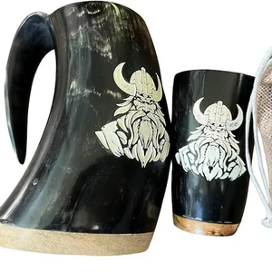 Copa de Cuerno de Vaca Hecha a Mano, Ecológica, Pulida, Estilo Vikingo, para Beber, Ideal para Pascua, Suministrada por Proveedor Indio - Product Image 1