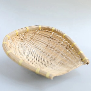 Pelle à poussière tissée en bambou pur fait à la main en forme de cercle panier de cuisine de Style Vintage pour le drainage lavage des fruits légumes usage domestique - Product Image 5