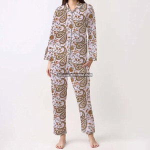 100% Cotton Women Pajamas Set Soft Home Wear PJ Set Spring/Summer Floral/CHARACTER/Letter/Pattern/Vacation/Coconut <b>Tree</b> Pattern - Product Image 4