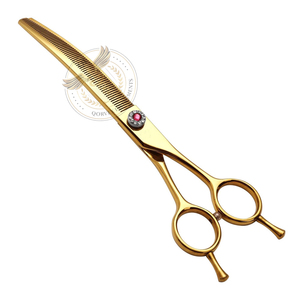Professional <b>Dog</b> Grooming <b>Scissors</b> Curved Chunker Shears 7.0'' Extremely Sharp 420C Stainless Steel Blades Thinning <b>Scissors</b> - Product Image 6