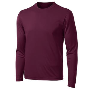 Camiseta Deportiva de Manga Larga para Hombre, de Secado Rápido, para Entrenamiento, Fitness, Top Deportivo, Tejido Grueso de Spandex/Poliéster - Product Image 1