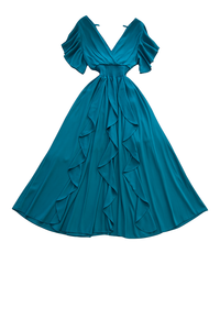 Vestido de manga corta con cuello en V, fabricante de ropa de Vietnam, OEM ODM, ropa de mujer, etiqueta y tela personalizadas, ropa al por mayor - Product Image 2