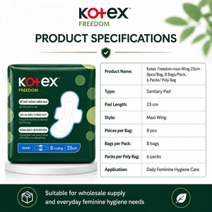 <b>Kotex</b> Freedom Maxi Wing 23cm Sanitary Napkins | Comfortable Protection Feminine Care - Product Image 1