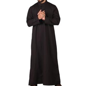 Thobe en coton à manches longues pour hommes, vêtements arabes personnalisables, vente en gros OEM, tenues musulmanes traditionnelles avec broderie - Product Image 4
