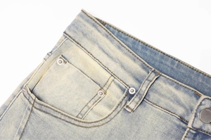 Jeans de Mezclilla de Pierna Recta para Hombre, Cintura Alta, Lavado Arena, Algodón de Peso Medio, Estilo Casual de Primavera - Product Image 4