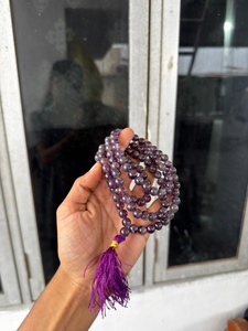 Collar Jap Mala de Cristal de Amatista Hecho a Mano, 108 Cuentas Pulimentadas en Forma de Círculo, para Meditación Budista, Yoga y Sanación, Artesanía RAIS AGATE - Product Image 4