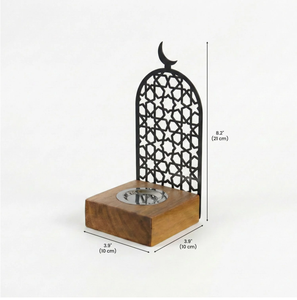 Brûleur à encens Mabkhara en bois de luxe avec écran métallique islamique, brûleur à encens Oud pour la décoration de la maison, brûleur à encens chinois - Product Image 6