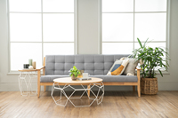 Sofá Premium de 3 Plazas con Patas de Madera Maciza, Tapicería de Tela, Relleno de Espuma, Respaldo Acolchado y Brazos Curvos - Diseño Contemporáneo para Salas de Estar