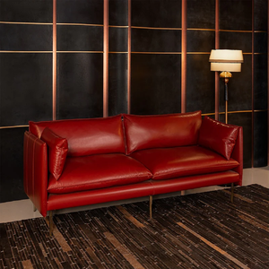 Canapé d'angle vintage en cuir véritable, meubles de salon, canapé pour hôtel, canapés pour hall d'entrée - Product Image 3