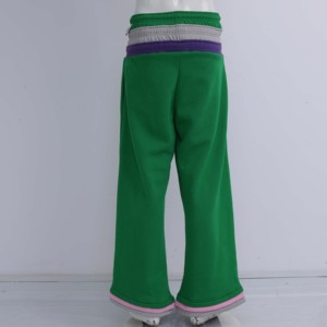 Pantalones Deportivos Anchos Verdes con Cordón Ajustable en la Cintura, Color Sólido, Casuales para Mujer, Primavera, Corte Holgado, Tejido de Spandex y Algodón - Product Image 2