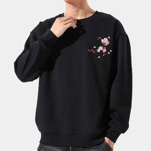 เสื้อสเวตเชิ้ตคอกลมผ้าฝ้าย 100% แบบกำหนดเองสำหรับผู้ชาย พิมพ์ลายกราฟิกโลโก้ มีซับในด้านหน้า สำหรับฤดูหนาว ขายส่ง แบบเรียบง่าย สวมใส่สบาย - Product Image 1
