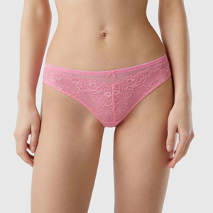 Culottes string sexy pour femmes en maille tricotée unie avec dentelle, taille haute, en nylon respirant à séchage rapide, personnalisables - Product Image 5
