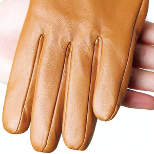 Gants de conduite en cuir premium pour femme, unisexe, marron camel, avec sangle de poignet réglable, toutes saisons - Product Image 3