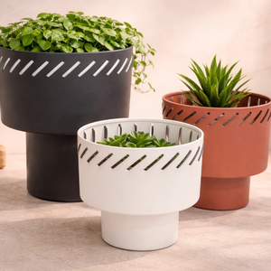 Classic Iron Powder Coated Durable Multi-Purpose Indoor Floor Planter with Drainage - Product Image 1