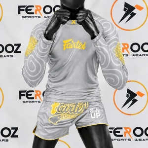 Ensemble d'entraînement Muay Thai pour hommes, chemise de combat à manches longues et short de boxe, uniforme de sport pour arts martiaux et kickboxing - Product Image 5