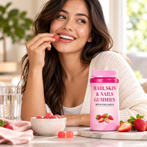 Gummies de collagène naturel OEM/ODM sous marque privée pour cheveux, peau et ongles - 60 unités - Complément beauté et santé - Formule personnalisée - Emballage sur mesure - Product Image 4
